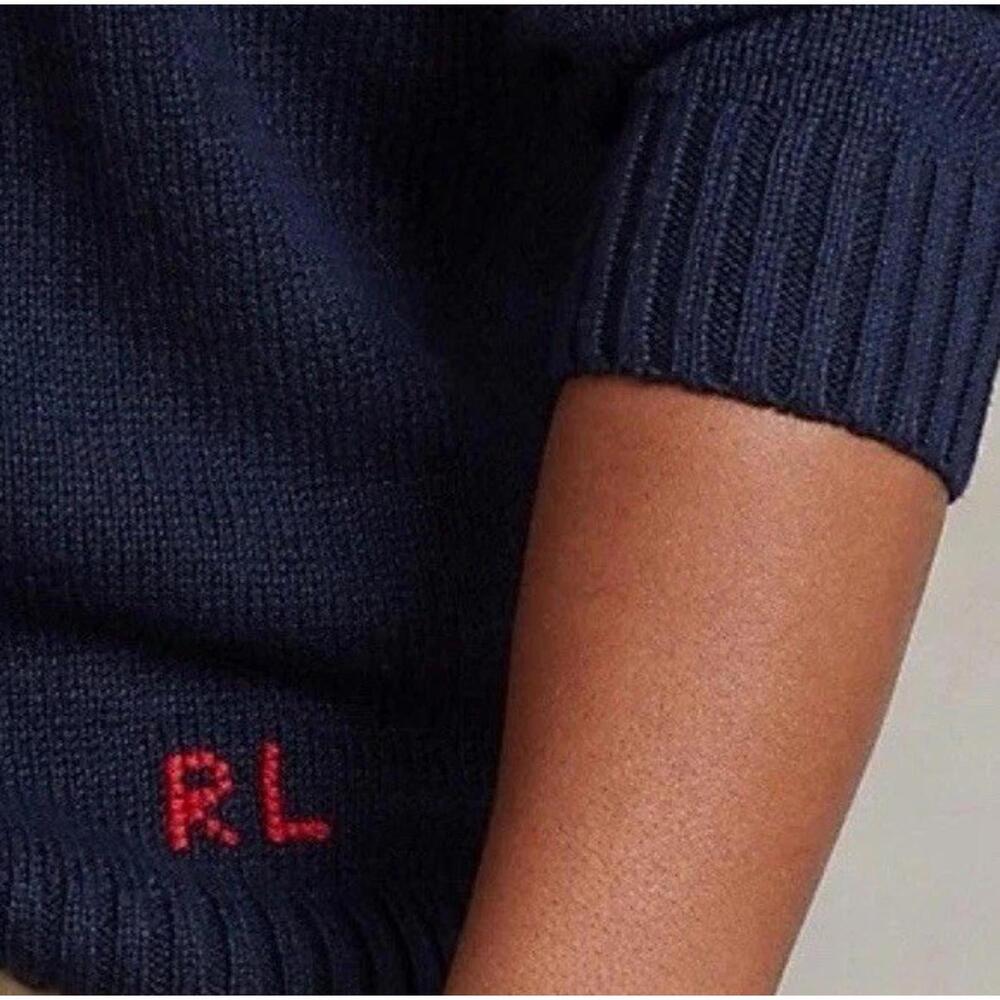 Polo Ralph Lauren $428 Men's Big & Tall  3XLT Bear Big Pony Knit Sweater Navy - Picture 4 of 4